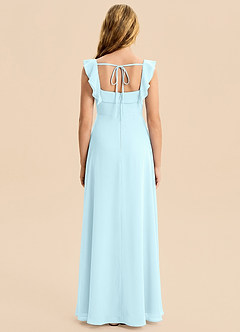 Azazie Nori Junior A-Linie Gestreift Chiffon Kleid Wolke Blau image2