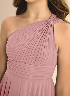Azazie Charlize Junior Dusty Rose A-Line Pleated Chiffon Dress image6