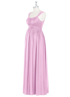 Azazie Melanie Final Sale Empire Pleated Mesh Floor-Length Dress image8