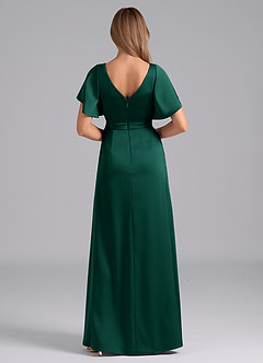 Azazie Ambrosia Brautjungfernkleider A-Linie Plissee Stretch-Satin Kleid Smaragd image3