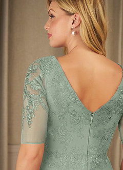 Azazie Ivanna Final Sale Dusty Sage Mermaid Lace Dress image6