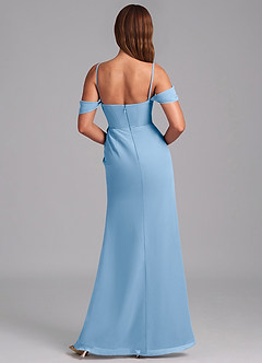 Azazie Johana Jurken voor bruidsmeisjes Converteerbaar Jurk van Chiffon met Zeemeermin Off the Shoulder Poederblauw image2