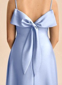 Azazie Isolde Junior Jurk van Stretch Satijn met A-Lijn Geplooid Ijs image5