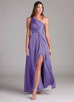 Azazie Brooke Bridesmaid Dresses Tahiti A-Line One Shoulder Stretch Satin Dress image4
