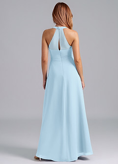 Azazie Dorota Bridesmaid Dresses Sky Blue A-Line Pleated Chiffon Dress image2