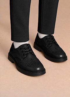 front Boys' Leather Brogue Dress Shoes