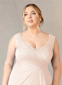 Azazie Edelin Abiti per la Madre della Sposa Abito A-Line in Maglia Scollo a Cuore Plissettato Rosa Rossore image12