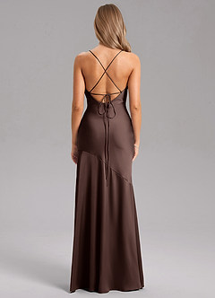 Azazie Grata Bridesmaid Dresses Ganache Mermaid Side Slit Stretch Satin Dress image2