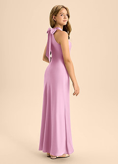 Azazie Doretta Junior Candy Pink Mermaid Pleated Stretch Satin Dress image1