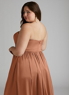 Azazie Morana Bridesmaid Dresses Bronzer A-Line Off the Shoulder Stretch Satin Convertible Dress image20