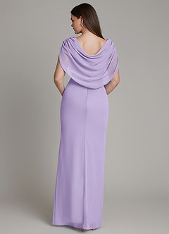Azazie Hadley Bridesmaid Dresses Lilac Mermaid Pleated Chiffon Dress image10