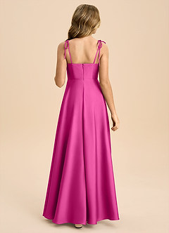 Azazie Popsy Junior Linia A Ukłon Satyna elastyczna Długość podłogi Młodsza druhna Sukienka image2