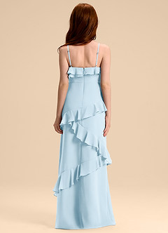 Azazie Evara Junior Sky Blue A-Line Chiffon Dress image2