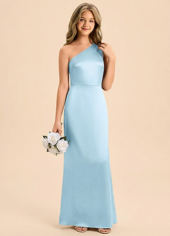 Azazie Eulalie Junior Klä av Sjöjungfru i Stretch Satin Rosett image2