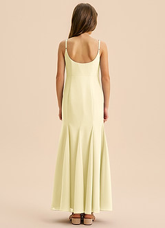 Azazie Evey Junior Abito Sirena in Chiffon Plissettato Sorbetto Al Limone image2