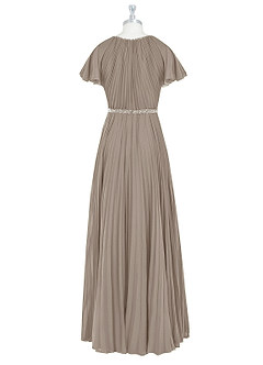 Azazie Kara Modest Bridesmaid Dresses A-Line Pleated Chiffon Floor-Length Dress image8