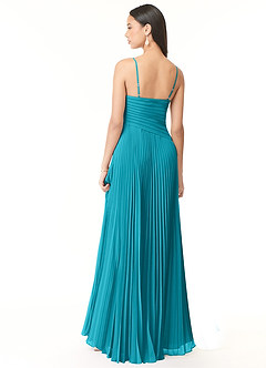 Azazie Vini Bridesmaid Dresses Jade A-Line V-Neck Pleated Chiffon Dress image2