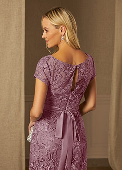 Azazie Dorit Mother of the Bride Dresses Vintage Mauve Sheath Scoop Lace Dress image6