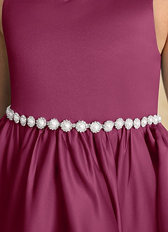 Azazie Julietta Flower Girl Dresses Mulberry Ball-Gown Convertible Tulle Dress image10