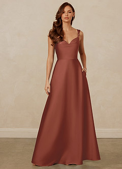 Christian Siriano Bridal for Azazie 1001 Bridesmaid Dresses Auburn A-Line Sweetheart Neckline Stretch Satin Dress image1
