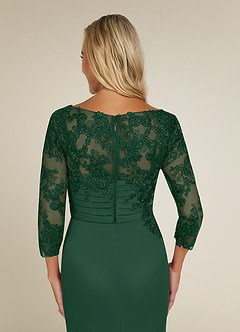 Azazie Alisondra Mother of the Bride Dresses Dark Green Sheath Scoop Lace Lace Dress image6