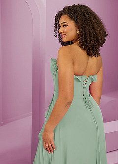 Barbie ♥ Azazie Bridesmaid Dresses Agave A-Line Sweetheart Neckline Chiffon Dress image9
