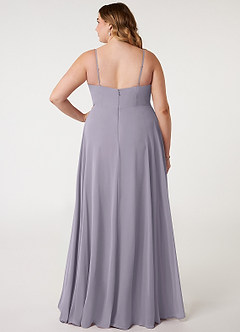Azazie Emerald Bridesmaid Dresses Fog A-Line Ruffled Chiffon Dress image17