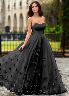 Calliope Black Robe de bal à fleurs image3