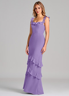 Azazie Marilynn Final Sale Tahiti Mermaid Off the Shoulder Chiffon Dress image7