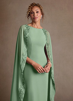 Azazie Artemisia vestidos de madre de la novia Vestido de Matcha de Gasa de Corte Recto con Encaje image6