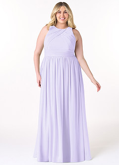 Azazie Harper Bridesmaid Dresses Lilac A-Line Pleated Chiffon Dress image6