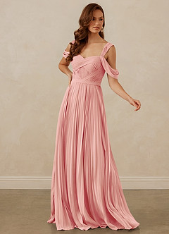Christian Siriano Bridal for Azazie 1013 Brautjungfernkleider A-Linie Schulterfrei Chiffon Kleid Rosettenrosa image7