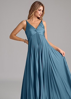 Azazie Raychelle Bridesmaid Dresses Bermuda A-Line Pleated Stretch Satin Dress image7