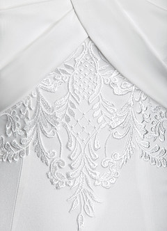 Azazie Gina Hochzeitskleider Meerjungfrau-Linie Rechteckiger Ausschnitt Satin mit Krepprücken Kleid Diamantweiß Champagner image4