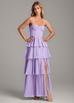 Azazie Alanna Bridesmaid Dresses Lilac A-Line Sweetheart Neckline Chiffon Dress image5