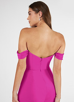 Azazie Kit Vestidos de damas de honor Vestido de Fucsia de Malla de Corte Sirena con Vestidos sin tirantes image7