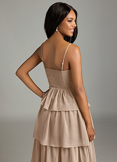 Azazie Kaiden Bridesmaid Dresses Taupe A-Line Sweetheart Neckline Chiffon Dress image7