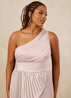 Christian Siriano Bridal for Azazie 1008 Bridesmaid Dresses Blushing Pink A-Line One Shoulder Stretch Satin Dress image12