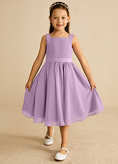 Azazie Ari Flower Girl Dresses Wisteria A-Line Sleeveless Chiffon Dress image2