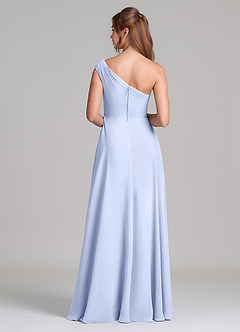 Azazie Melanie 신부 들러리 드레스 A라인 오프 더 숄더 쉬폰 바닥 길이 드레스 image6