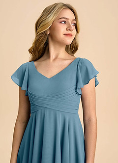 Azazie Caria Junior Bermuda A-Line Pleated Chiffon Dress image4