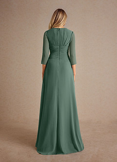 Azazie Mayfield Mother of the Bride Dresses Sea Moss A-Line Pleated Chiffon Dress image3