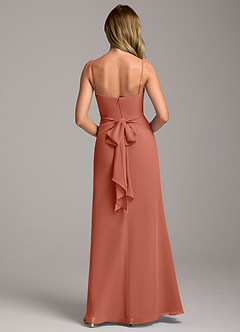 Azazie Tahlia Bridesmaid Dresses Clay A-Line with Belt Chiffon Dress image6