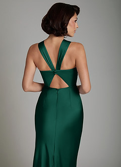 Azazie Zaria Bridesmaid Dresses Emerald Mermaid Sweetheart Neckline Stretch Satin Dress image4