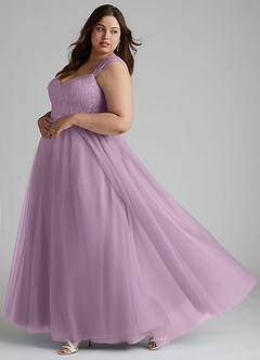 Azazie Luxi Bridesmaid Dresses Wisteria A-Line Pleated Tulle Dress image9