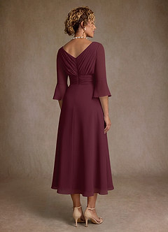 Azazie Aerynne Mother of the Bride Dresses Cabernet A-Line Pleated Chiffon Dress image2