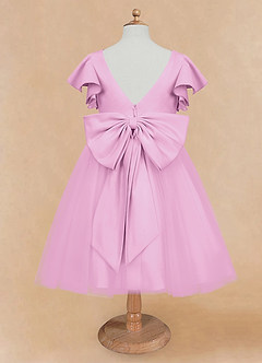 Azazie Kaeya Flower Girl Dresses Candy Pink A-Line Bow Tulle Dress image6