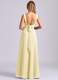 Azazie Beatrice Final Sale Lemon Sorbet A-Line Sweetheart Neckline Chiffon Dress image2