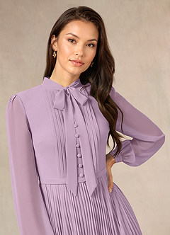 Azazie Adellah Mother of the Bride Dresses Wisteria A-Line Pleated Chiffon Dress image5