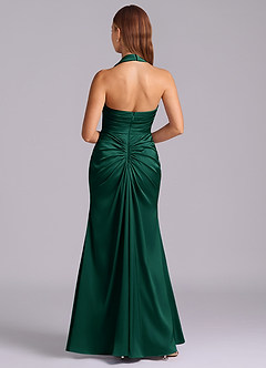 Azazie Destiny Bridesmaid Dresses Emerald Mermaid Sweetheart Neckline Stretch Satin Dress image2